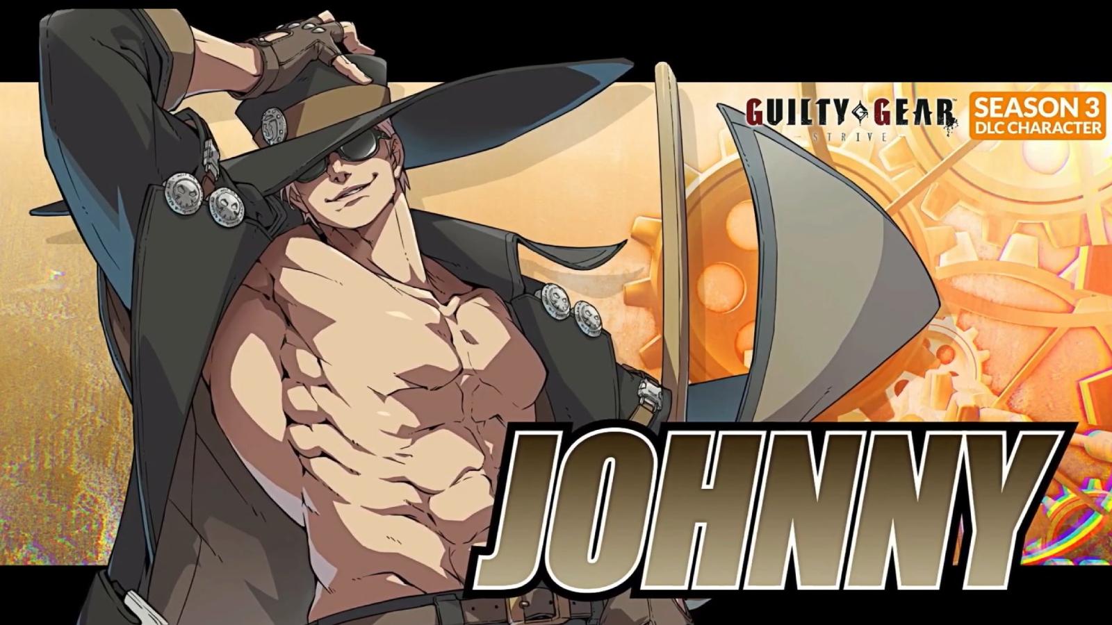 Johnny in Guilty Gear Strive on a peach background