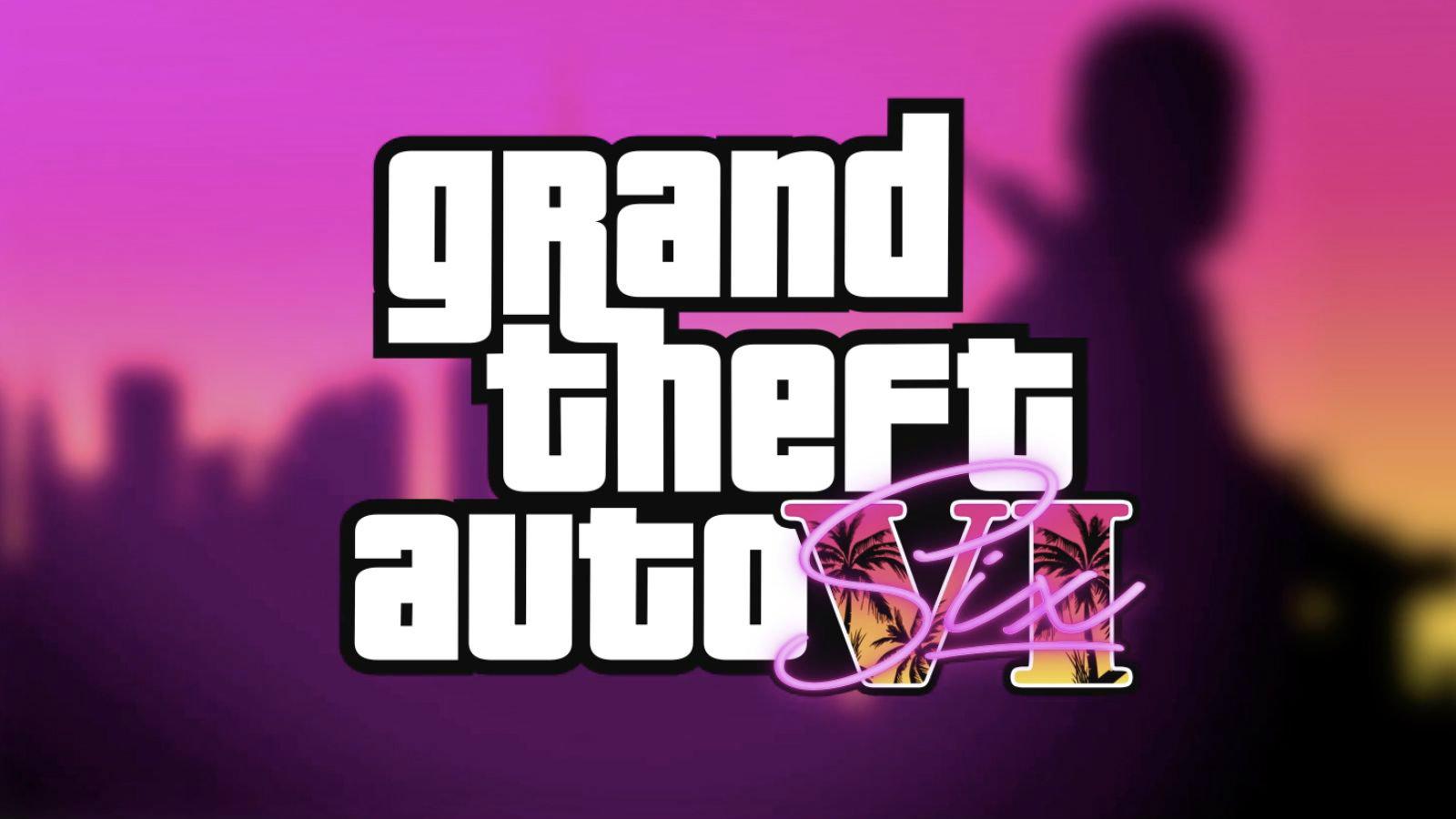 Grand Theft Auto 6 logo with Vice City background