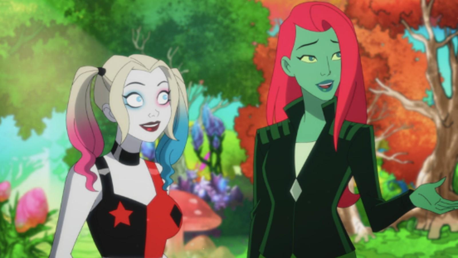Harley Quinn stands next to Poison Ivy in Harley Quinn the show