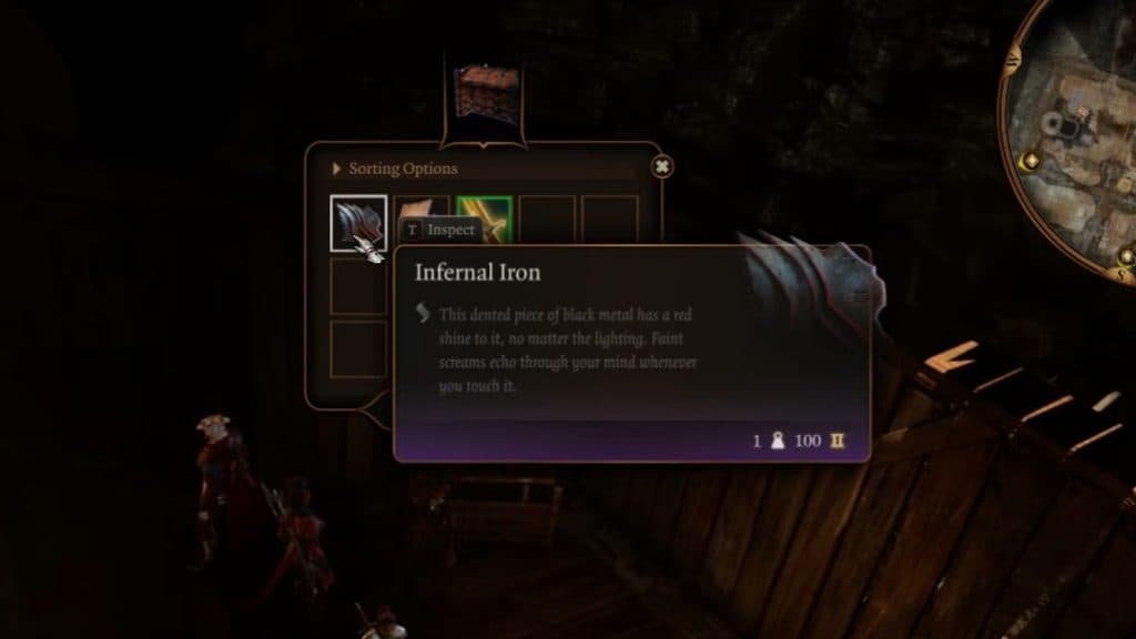 a screenshot of Infernal Iron in Baldur's Gate 3