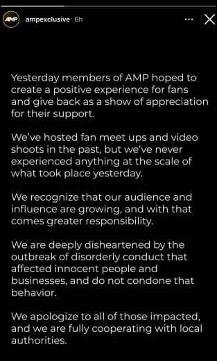 AMP responds to kai cenat riot