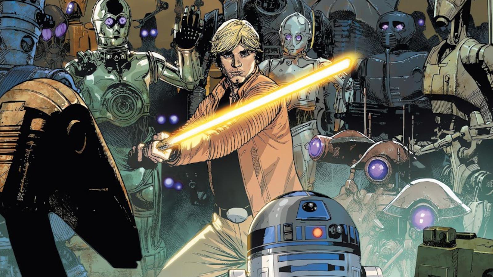 Star Wars Dark Droids 1 cover depicting Luke Skywalker in front of droids.