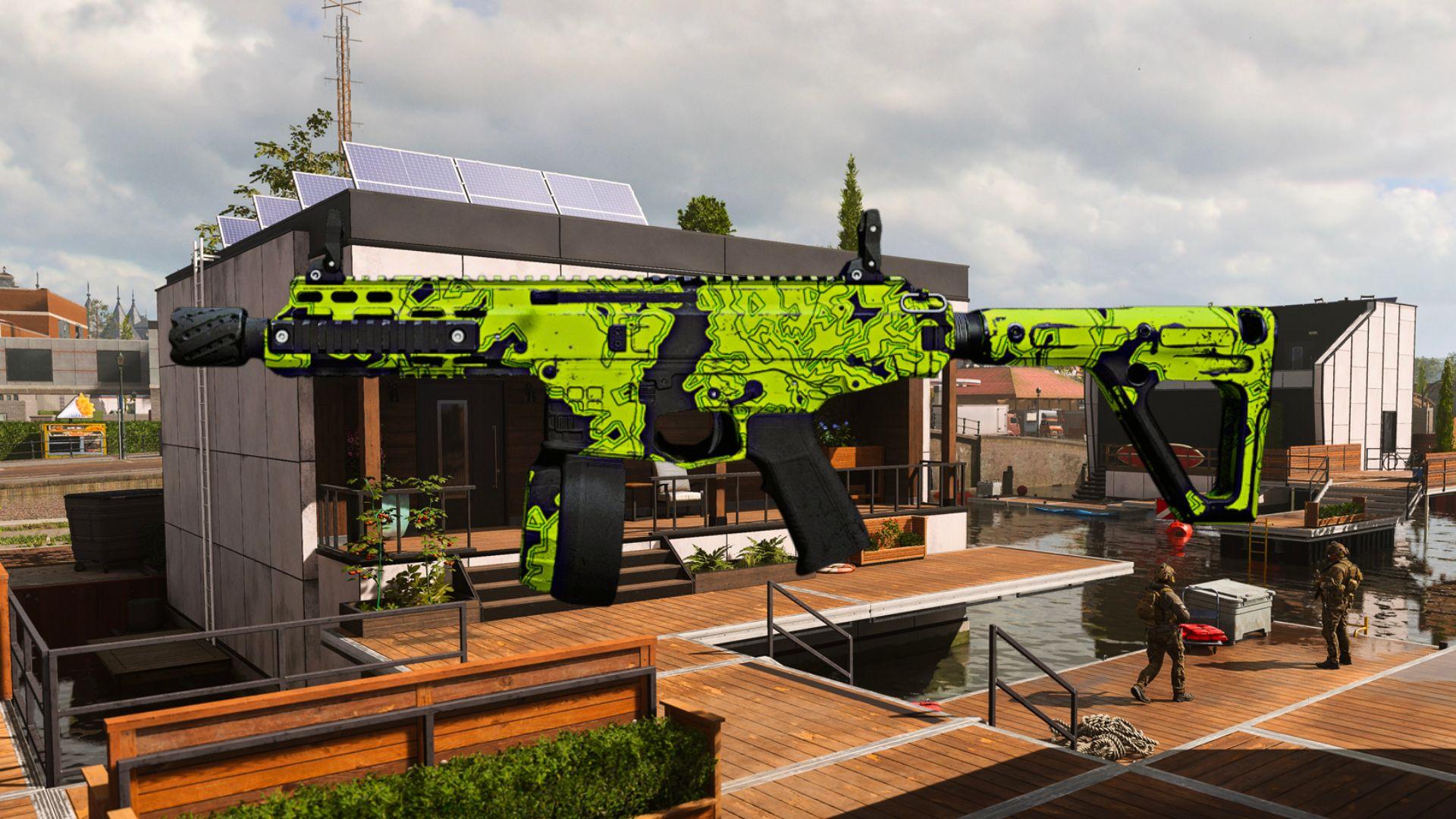 Green ISO 45 gun outlined on Warzone 2 Vondel map