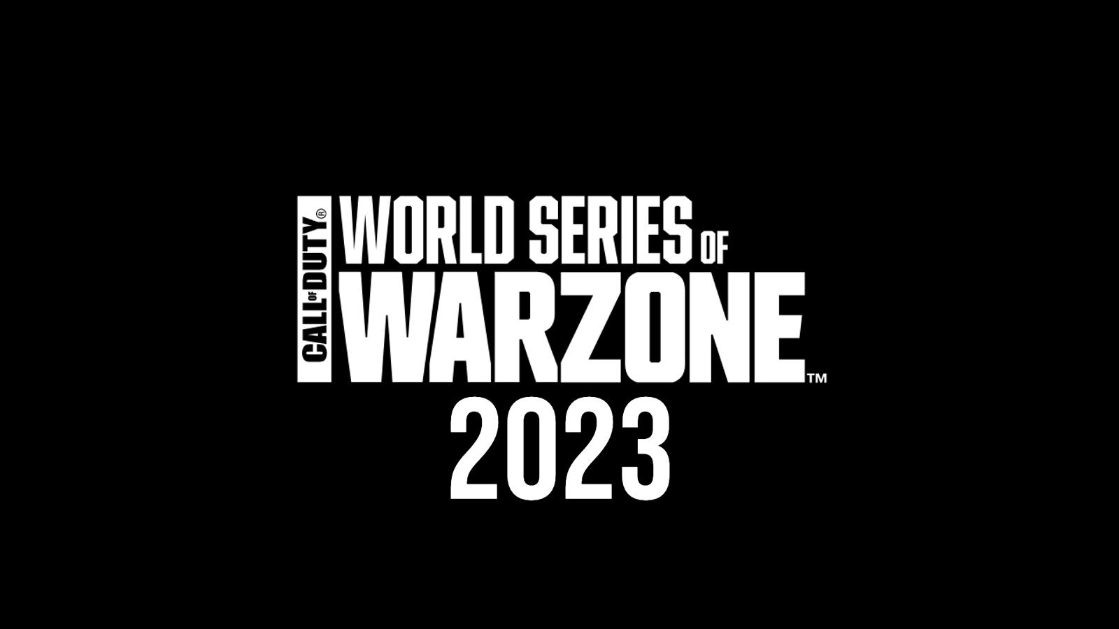 world series of warzone 2023 logo on black background